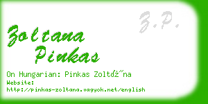 zoltana pinkas business card